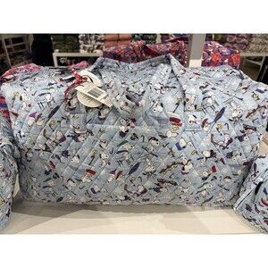 Vera Bradley Peanuts Winter Ski Jump Winter Sky Snoopy Large Travel Duffel Bag